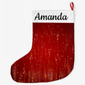 Rot mit Gold-Glitzern Großer Weihnachtsstrumpf (Rückseite)