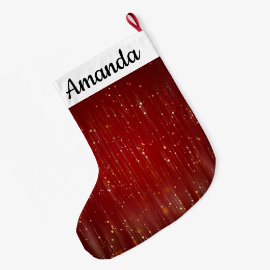 Rot mit Gold-Glitzern Großer Weihnachtsstrumpf (Rückseite (Hängend))