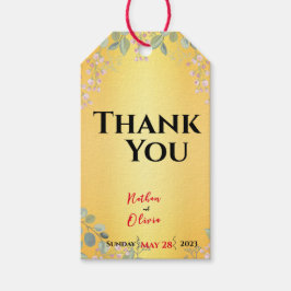 Rot mit Goldhochzeit Geschenkanhänger