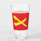 Rot mit hellgelbem Querschnitt Glas (Rückseite)