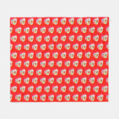 Rot mit kleinen Kunstdesigns Fleecedecke (Vorderseite (Horizontal))