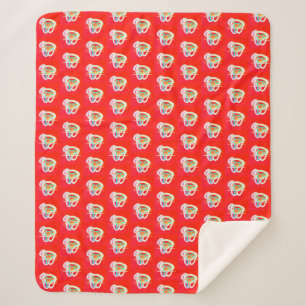 Rot mit kleinen Kunstdesigns Sherpadecke