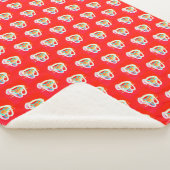 Rot mit kleinen Kunstdesigns Sherpadecke (3/4)