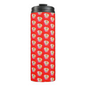 Rot mit kleinen Kunstdesigns Thermosbecher (Vorderseite)