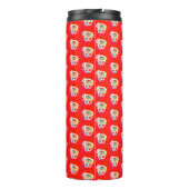 Rot mit kleinen Kunstdesigns Thermosbecher (Rückseite)