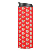 Rot mit kleinen Kunstdesigns Thermosbecher (Nach rechts gedreht)