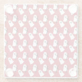 ROT MIT KLEINEN WEISSEN HALLOWEEN GHOSTEN GLASUNTERSETZER (Rückseite)