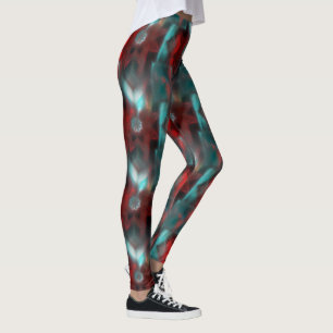 Rot mit Kratzern woody unter cyan Glas Stil th Leggings