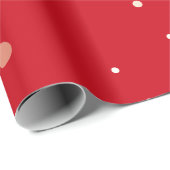 Rot mit modernem Punkt-Muster Geschenkpapier (Rolleneckpunkt)