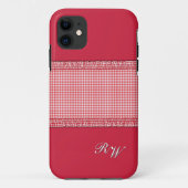 Rot mit Monogramm Case-Mate iPhone Hülle (Rückseite)