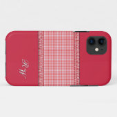 Rot mit Monogramm Case-Mate iPhone Hülle (Rückseite (Horizontal))
