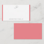 Rot Mit Monogramm Minimalistische Vorlage (Vorne/Hinten)