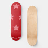 Rot mit rosa Sternen HAMbWG Skateboard (Vorderseite)