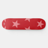Rot mit rosa Sternen HAMbWG Skateboard (Horizontal)