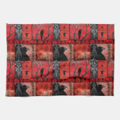 Rot mit Schwarz Geschirrtuch (Horizontal)