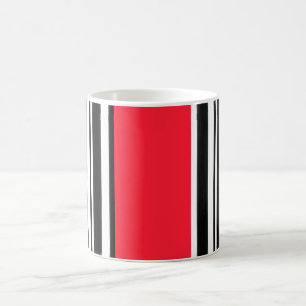 Rot mit Schwarz-weißen Streifen Kaffeetasse