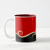 Rot mit Schwarz Zweifarbige Tasse (Links)