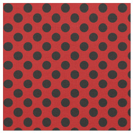 Rot mit schwarzem Tupfen-Gewebe Stoff
