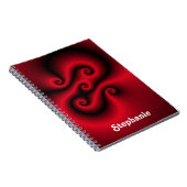 Rot mit schwarzen Spiralen Notizblock (Rechte Seite)