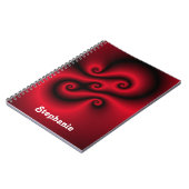 Rot mit schwarzen Spiralen Notizblock (Linke Seite)