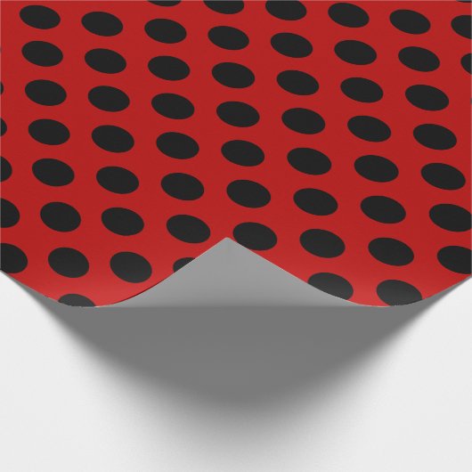 Rot mit schwarzen Tupfen Geschenkpapier (Ecke)