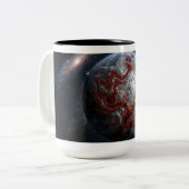 Rot mit Silber Planet Zweifarbige Tasse (Vorderseite Links)