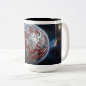 Rot mit Silber Planet Zweifarbige Tasse (VorderseiteRechts)