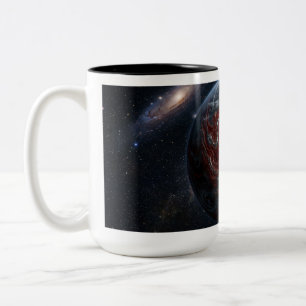 Rot mit Silber Planet Zweifarbige Tasse