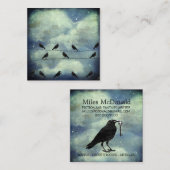 Rot mit Skeletttasten und Vögel sitzen auf Draht Quadratische Visitenkarte (Vorne/Hinten)