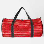 Rot mit stilvollen weißen Punkten Duffle Bag (Rückseite)