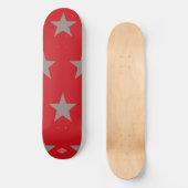 Rot mit Taupe Gray Stars HAMbWG Skateboard (Vorderseite)