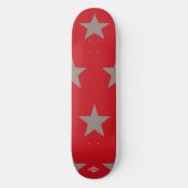 Rot mit Taupe Gray Stars HAMbWG Skateboard (Vorderseite)