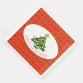 Rot mit Urlaubsmuster Serviette (Ecke)