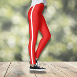 Rot mit weiß gestreift leggings<br><div class="desc">Mit diesen kräftigen und lebendigen roten Leggings mit einem klassischen weißen Seitenstreifen stärken Sie Ihr Training oder Ihren lässigen Stil. Diese Leggings sind für Komfort und Langlebigkeit konzipiert und eignen sich perfekt für den Fitnessraum, den Yoga-Kurs oder einen entspannten Tag. Die hohe Taillenlage bietet eine geschmeidige Silhouette, während das atmungsaktive...</div>