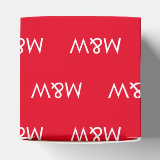 Rot mit weißem Monogramm anpassen Geschenkschachtel (Oben)