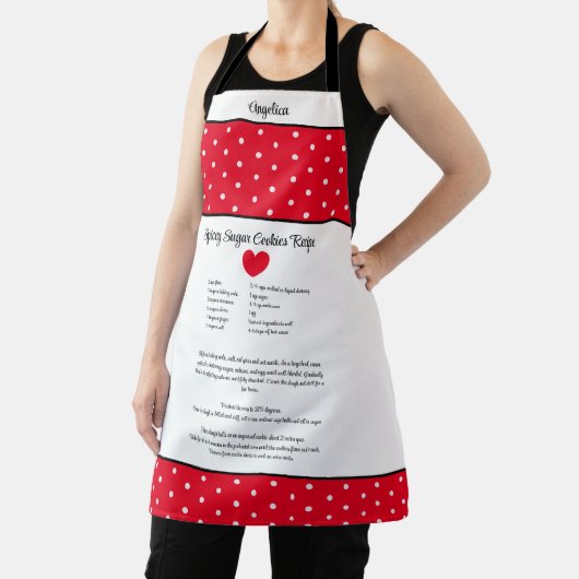 Rot mit weißem Polka Punkt mit einem Rezept. Schürze (InSitu)