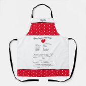Rot mit weißem Polka Punkt mit einem Rezept. Schürze (Vorderseite)