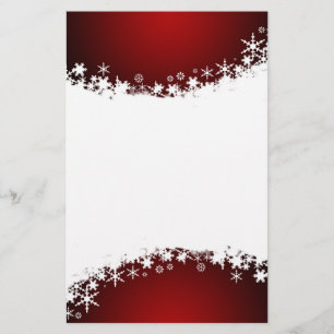 Rot mit weißem Schneeflocke-Briefpapier Briefpapier