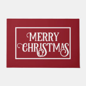 Rot mit weißem Urlaub Fußmatte (Vorderseite)