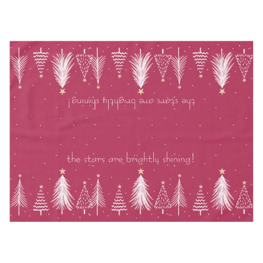 Rot mit weißem Weihnachtsbaum Tischdecke (Vorderseite (Horizontal))