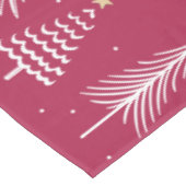 Rot mit weißem Weihnachtsbaum Tischdecke (Schrägansicht)