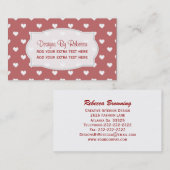 Rot mit weißen Herz-Visitenkarten Visitenkarte (Vorne/Hinten)