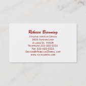 Rot mit weißen Herz-Visitenkarten Visitenkarte (Rückseite)