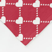 ROT MIT WEISSEN HERZEN FLEECEDECKE (Ecke)