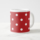 Rot mit weißen Polka-Punkten Jumbo-Tasse (Vorderseite Rechts)