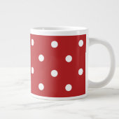 Rot mit weißen Polka-Punkten Jumbo-Tasse (Rechts)