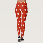 Rot mit weißen Polka-Punkten Leggings (Rückseite)