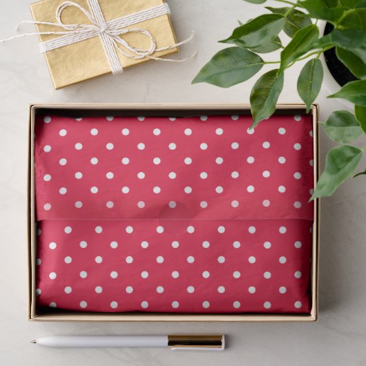 Rot mit weißen Tupfen Seidenpapier (Geschenk)