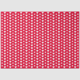 Rot mit weißen winzigen Doodle-Herzen und Punkten Seidenpapier