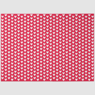 Rot mit weißen winzigen Doodle-Liebesherzen Seidenpapier